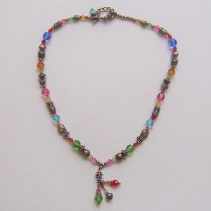 TALBOTS Colorful Bead Holiday Sparkle Necklace